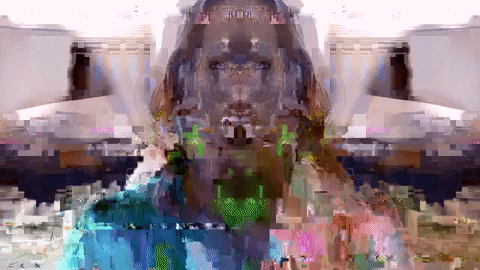 rapidly changing glitchy face